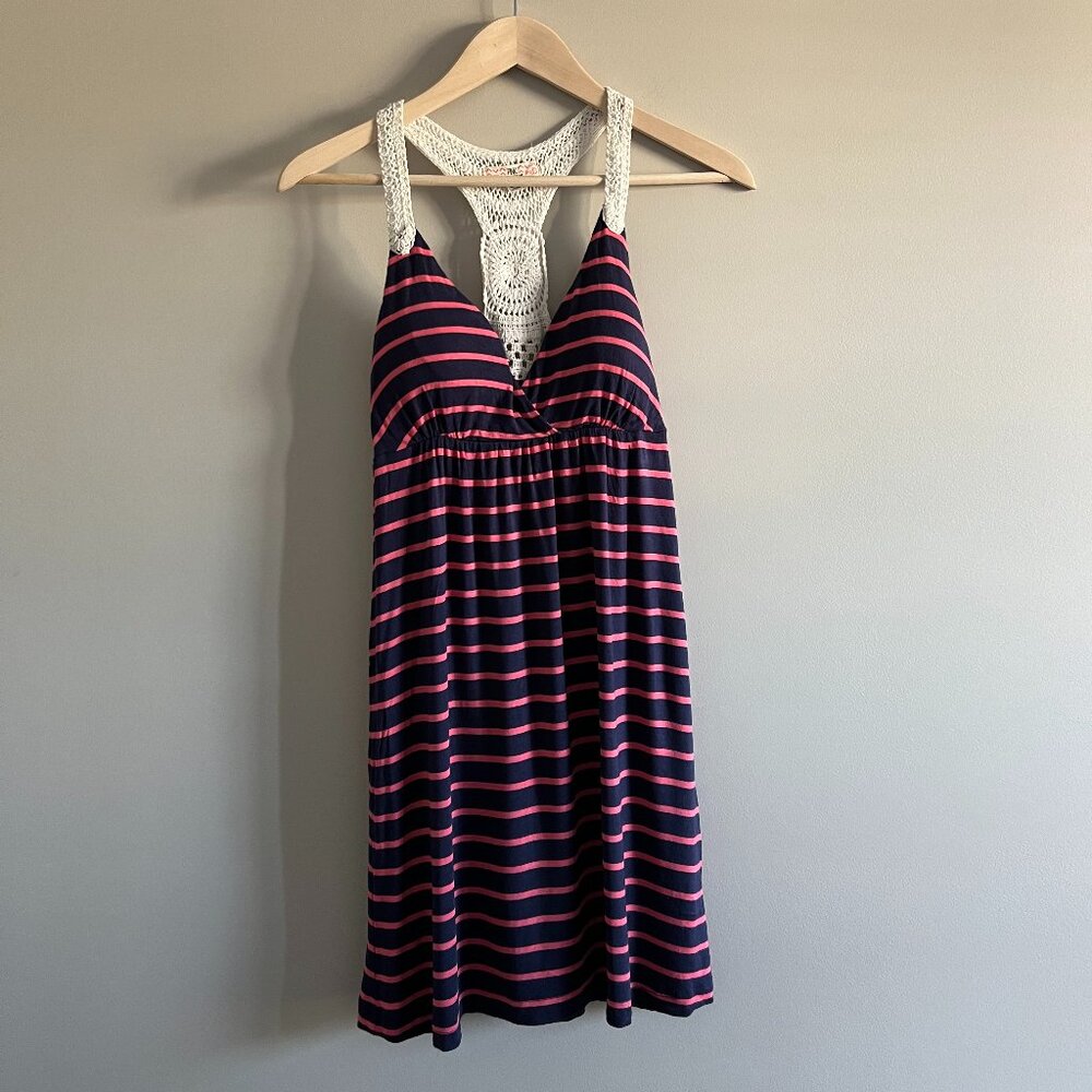 Pink Republic | Striped Sundress Crochet Racerback Padded Dress
